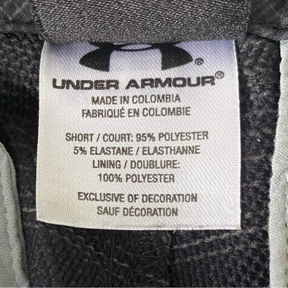 UNDER ARMOUR Youth Large Black Gray Pattern Preppy Embroidered Logo Shorts - Picture 7 of 7